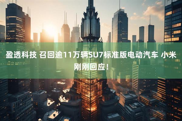 盈透科技 召回逾11万辆SU7标准版电动汽车 小米刚刚回应！